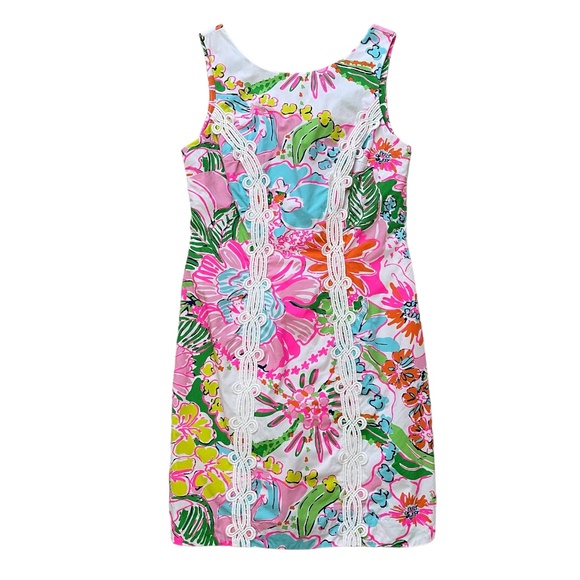 Lilly Pulitzer for Target Mini Dress Floral Size 2 Pink Cocktail Vacation Resort - Picture 1 of 6